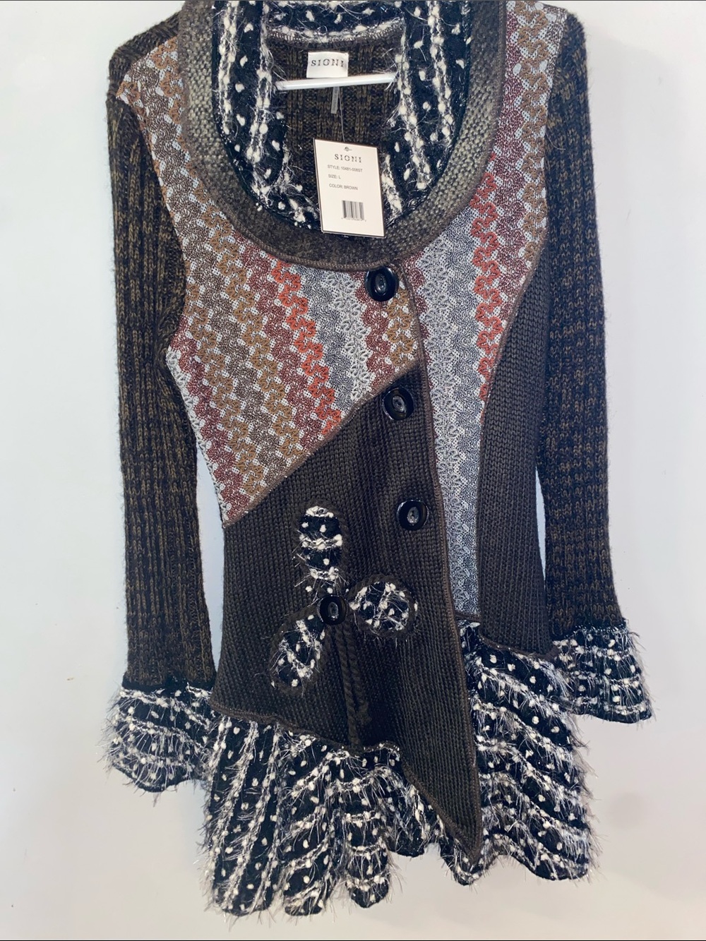 NWTs Sioni Multi-Panel Textured Button Front Cardigan